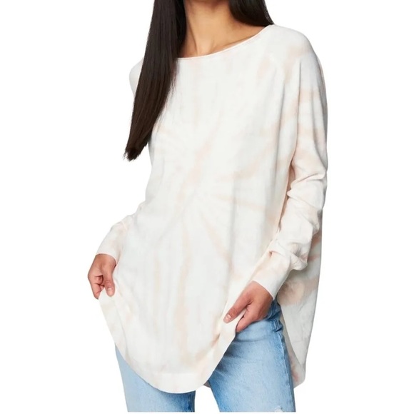 (A54) BLANK NYC Peach & White Tie Dye Long Sleeve Sweater, Size Large, NWT, $98 - Picture 2 of 13